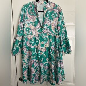Sunday Up Paisley Print Green Dress